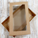 Pudełko z okienkiem ozdobne na kartkę, prezent EKO 11x19 x2,5 cm